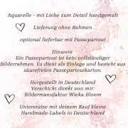 Kleiber - Aquarell, Miniatur Kunstdruck auf Büttenpapier