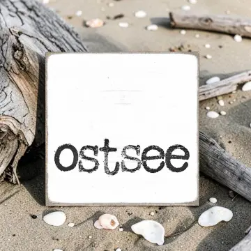 Ostsee, Maritimes Holzschild, Mini Holzblock mit Spruch