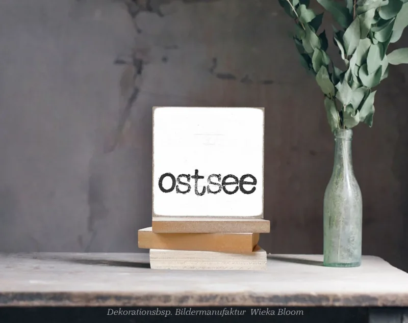 Ostsee, maritimer HOstsee, maritimer Mini Holzblock im Shabby Chicolzblock im Shabby Chic