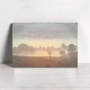 Nebel Landschaft im Herbst, Wandbild Landhausstil