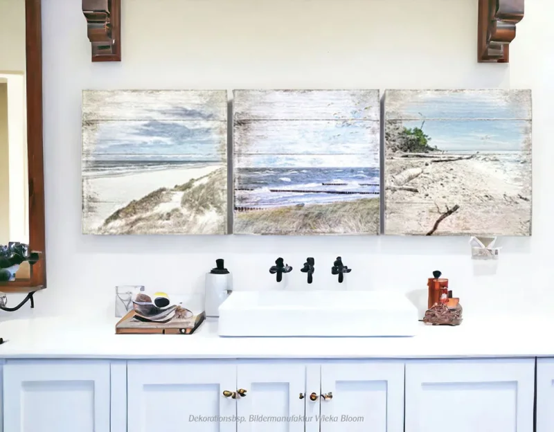 Darß, Küstenbilder, Ostsee, Leinwandbilder, Set Wandbilder Shabby Chic