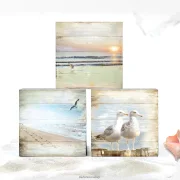 Küstenbilder, Bilder Set Strandläufer Shabby Chic