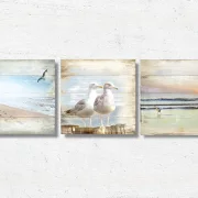 Küstenbilder, Bilder Set Strandläufer als Kunstdruck