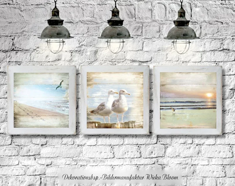 Küstenbilder, Bilder Set Strandläufer als Kunstdruck