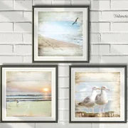 Küstenbilder, Bilder Set Strandläufer als Kunstdruck