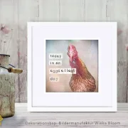 Kunstdruck, Eggcellent - Huhn, Wandbild mit humorvollem Spruch im Landhausstil günstig kaufen