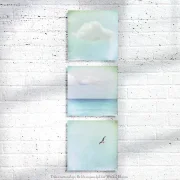 Ferne - Wandbilder, maritimes 3er Set im  Shabby Chic Landhausstil