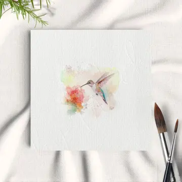 Kolibri, Aquarell Miniatur Kunstdruck auf Büttenpapier