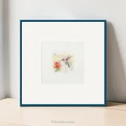 Kolibri, Flügeltiere, Miniatur Aquarell Kunstdruck auf Büttenpapier