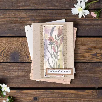 Glückwunschkarte, handgemachte Klappkarte, Collage