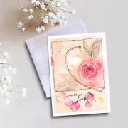 Grußkarte - Aber bitte mit Liebe - Handgemachte Klappkarte