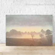 Nebel Landschaft im Herbst, Wandbild Landhausstil Leinwand