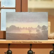 Nebel Landschaft im Herbst, Wandbild Landhausstil Kunstdruck