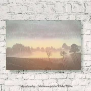 Nebel Landschaft im Herbst, Wandbild Landhausstil Leinwand