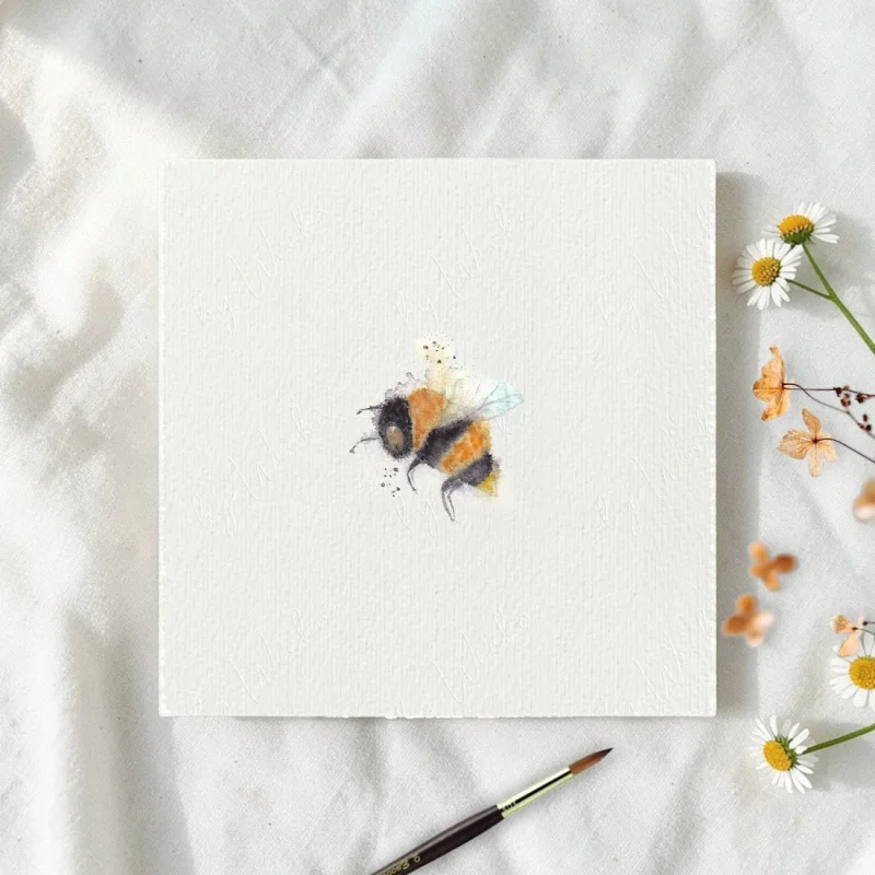 MHummel Miniatur, Kunstdruck nach handgemaltem Aquarelliniatur, Kunstdruck nach handgemaltem Aquarell, Blumenwiese