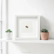 Kleine Hummel - Aquarell Miniatur, Kunstdruck auf Büttenpapier