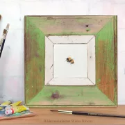 Kleine Hummel - Aquarell Miniatur, Kunstdruck auf Büttenpapier