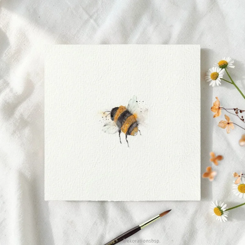 MHummel Miniatur, Kunstdruck nach handgemaltem Aquarelliniatur, Kunstdruck nach handgemaltem Aquarell, Blumenwiese