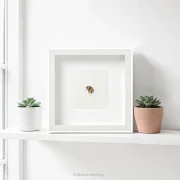 Kleine Hummel - Aquarell Miniatur Kunstdruck auf Büttenpapier,weiß gerahmt