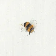 Kleine Hummel - Aquarell Miniatur Kunstdruck auf Büttenpapier