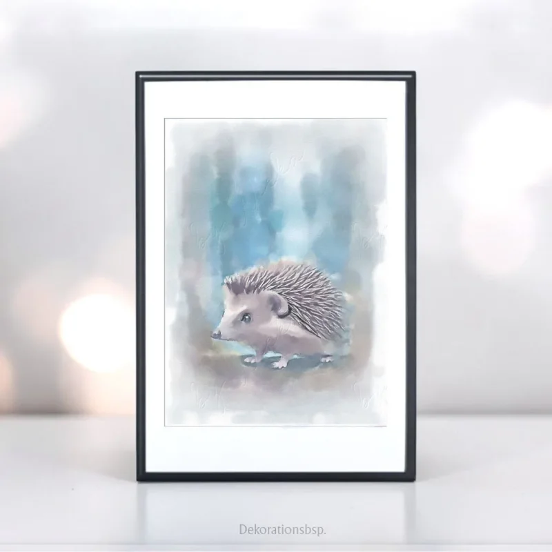 kleiner Igel, Wandbild für Kids, Kinderzimmer, Aquarell Poster Print kaufen