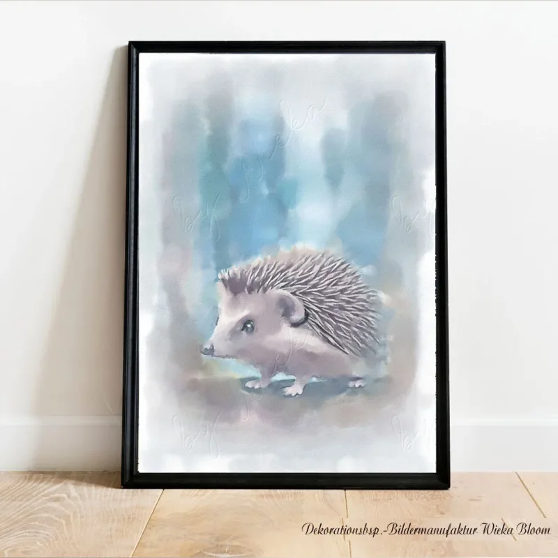 Kleiner Igel, Wandbild Waldtiere, Poster Print, Motiv für Kinderzimmer