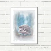 Kleiner Igel, Wandbild Waldtiere, Poster Print, Motiv für Kinderzimmer