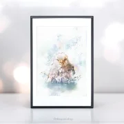 KÜKEN, Wandbild Vogelkinder Poster für Kids, Print nach Aquarell