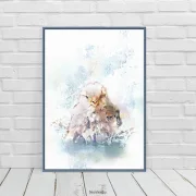 KÜKEN, Wandbild Vogelkinder Poster für Kids, Print nach Aquarell