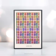Leaves, Blätter, Wandbild Poster nach handgemaltem Aquarell