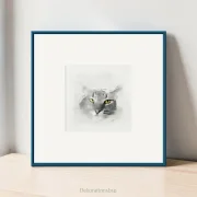 Katze - Miniatur, Aquarell Kunstdruck auf Büttenpapier
