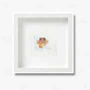 Kugelfisch, Miniatur, Kunstdruck nach handgemaltem Aquarell