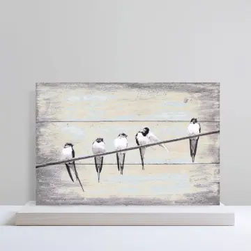 Schwalben - Wandbild Flügeltiere im Shabby-Chic Landhausstil
