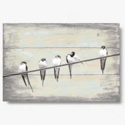 Schwalben, Vögel, Wandbild im Shabby-Chic, Landhausstil
