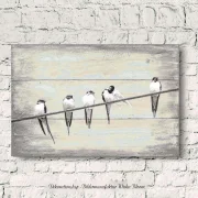 Schwalben - Wandbild Flügeltiere im Shabby-Chic Landhausstil