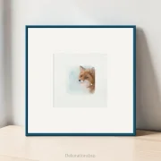 Fuchs - Waldtiere, Miniatur Aquarell Kunstdruck auf Büttenpapier