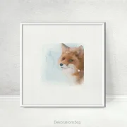 Fuchs - Waldtiere, Miniatur Aquarell Kunstdruck auf Büttenpapier