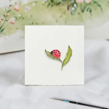 Marienkäfer, Miniatur Kunstdruck, Wandbild minimalistisch