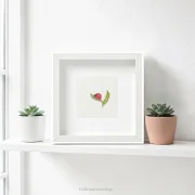 Marienkäfer, Miniatur, Kunstdruck Aquarell  mit weißem Rahmen