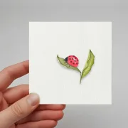 Marienkäfer, Miniatur Kunstdruck, Wandbild minimalistisch