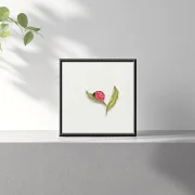 Marienkäfer, Miniatur, Kunstdruck Aquarell  mit schwarzem Rahmen