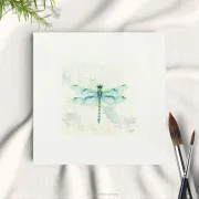 Miniatur, Kunstdruck nach handgemaltem Aquarell, Blumenwiese