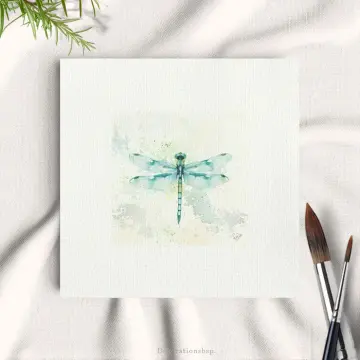 Libelle, Kunstdruck, Miniatur Aquarell minimalistisch