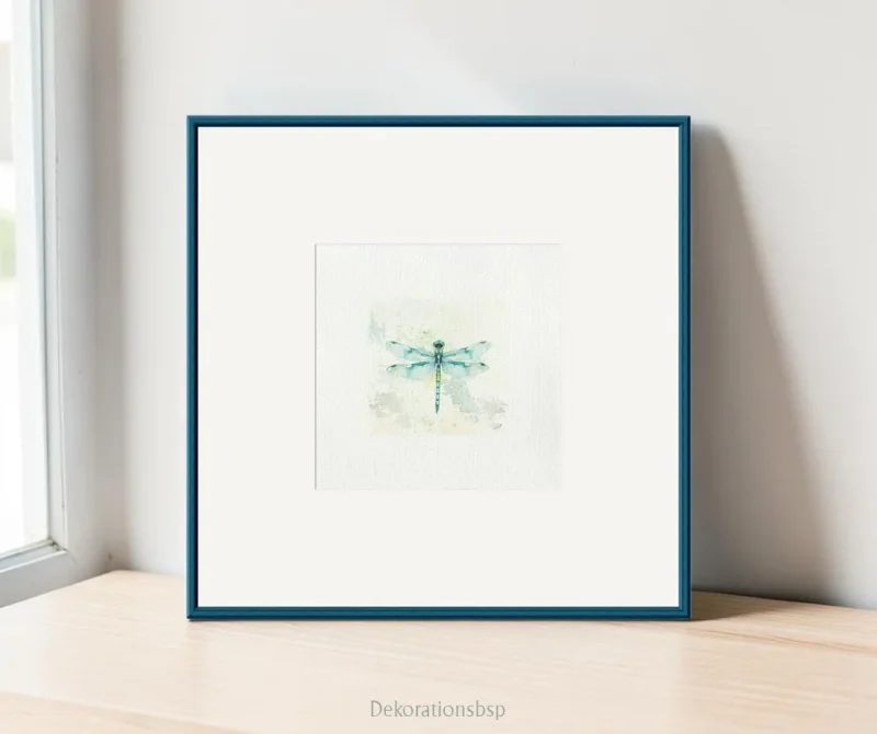 Libelle, Kunstdruck, Miniatur Aquarell minimalistisch