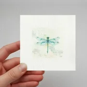 Libelle, Kunstdruck, Miniatur Aquarell minimalistisch