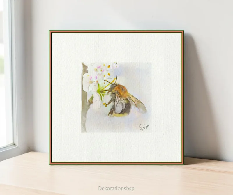 Hummel Miniatur, Kunstdruck nach handgemaltem Aquarell mit farbigen Rahmen