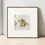Hummel Miniatur, Kunstdruck nach handgemaltem Aquarell mit farbigen Rahmen