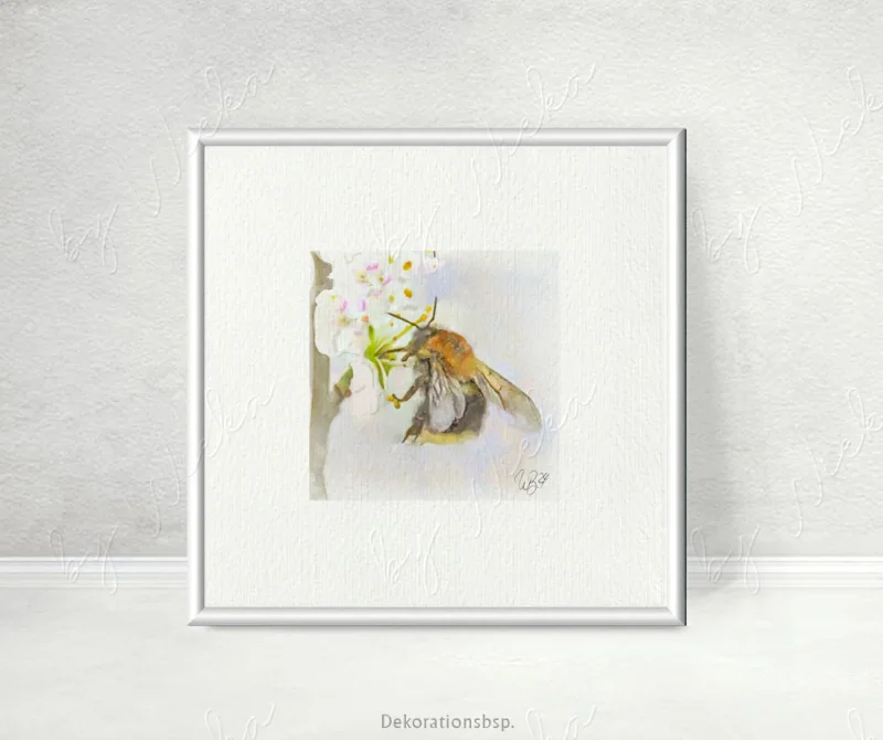 Hummel Miniatur, Kunstdruck nach handgemaltem Aquarell mit weißem Rahmen