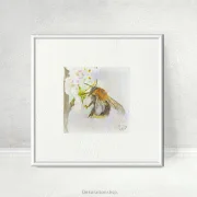 Hummel Miniatur, Kunstdruck nach handgemaltem Aquarell mit weißem Rahmen
