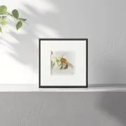 Hummel Miniatur, Kunstdruck nach handgemaltem Aquarell mit schwarzen Rahmen